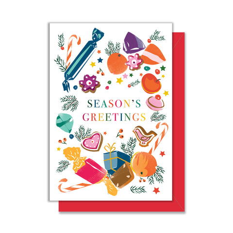 Season's Greetings Candies Enclosure Card