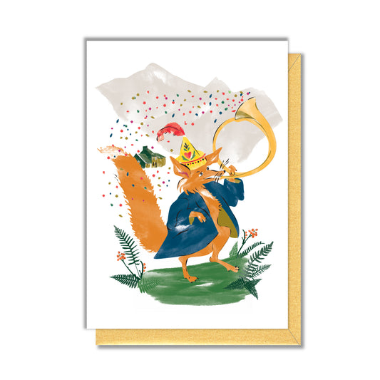 Fox with Horn Enclosure Card