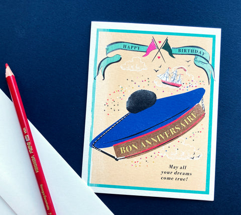 French Sailor Hat Birthday Card