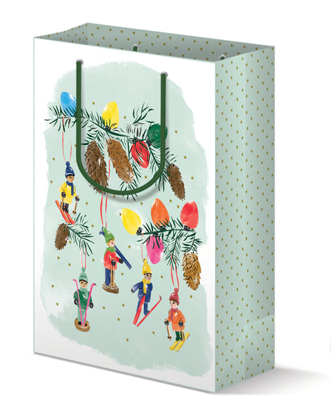 Skiers Holiday Ornaments Gift Bag