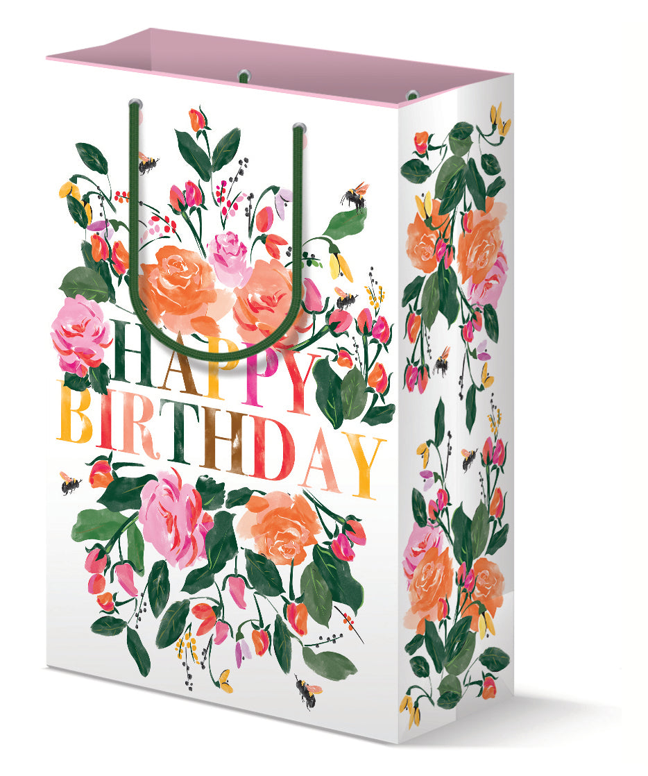 Happy Birthday Roses Gift Bag