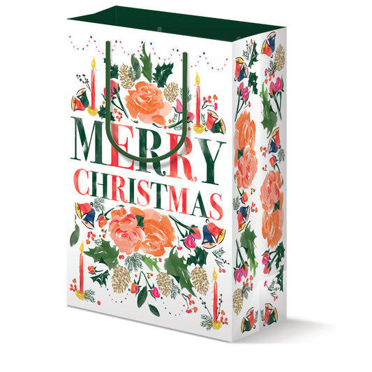 Merry Christmas Greenery Gift Bag