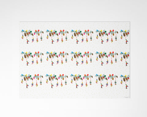 Skiers Holiday Ornaments Wrapping Paper