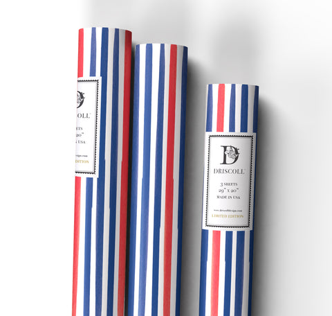 Red, White & Blue Stripes Wrapping Paper