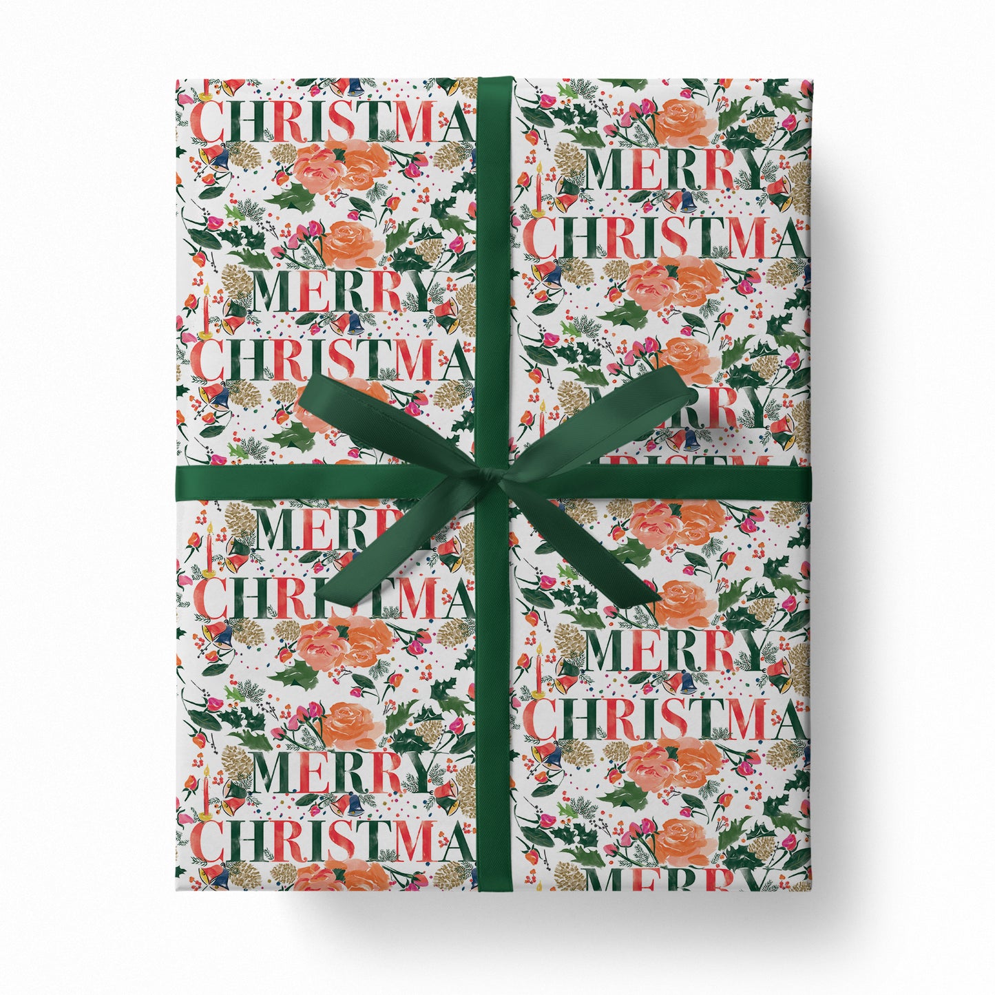 Merry Christmas Greenery Wrapping Paper