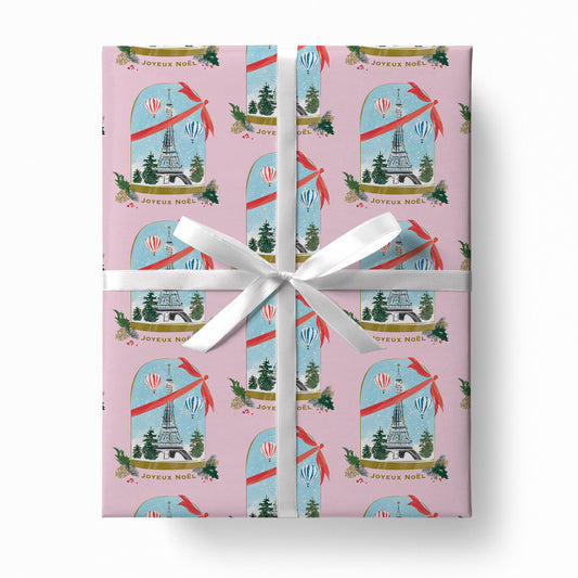 Paris Snow Globe Wrapping Paper