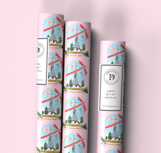 Paris Snow Globe Wrapping Paper