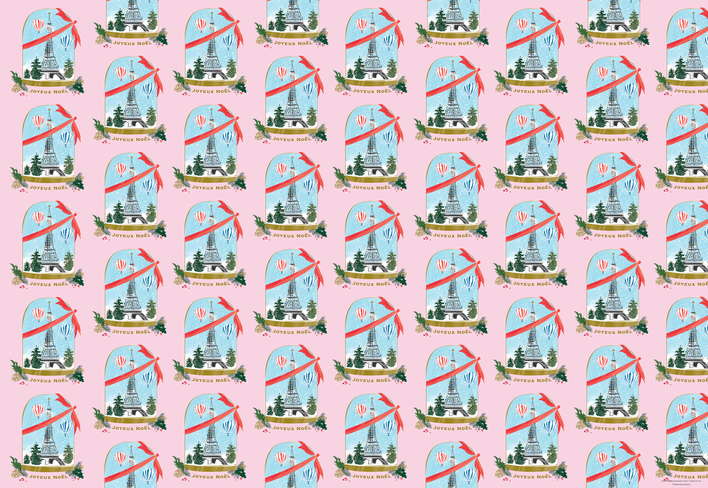 Paris Snow Globe Wrapping Paper