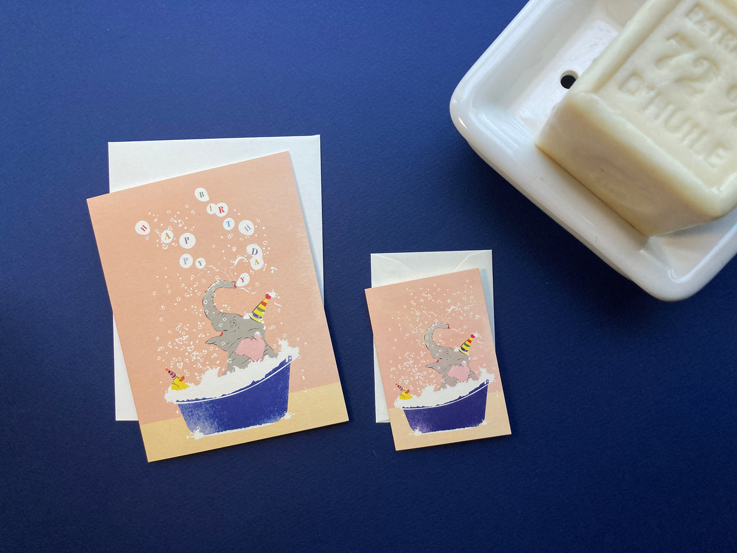 Bathing Elephant Birthday Card