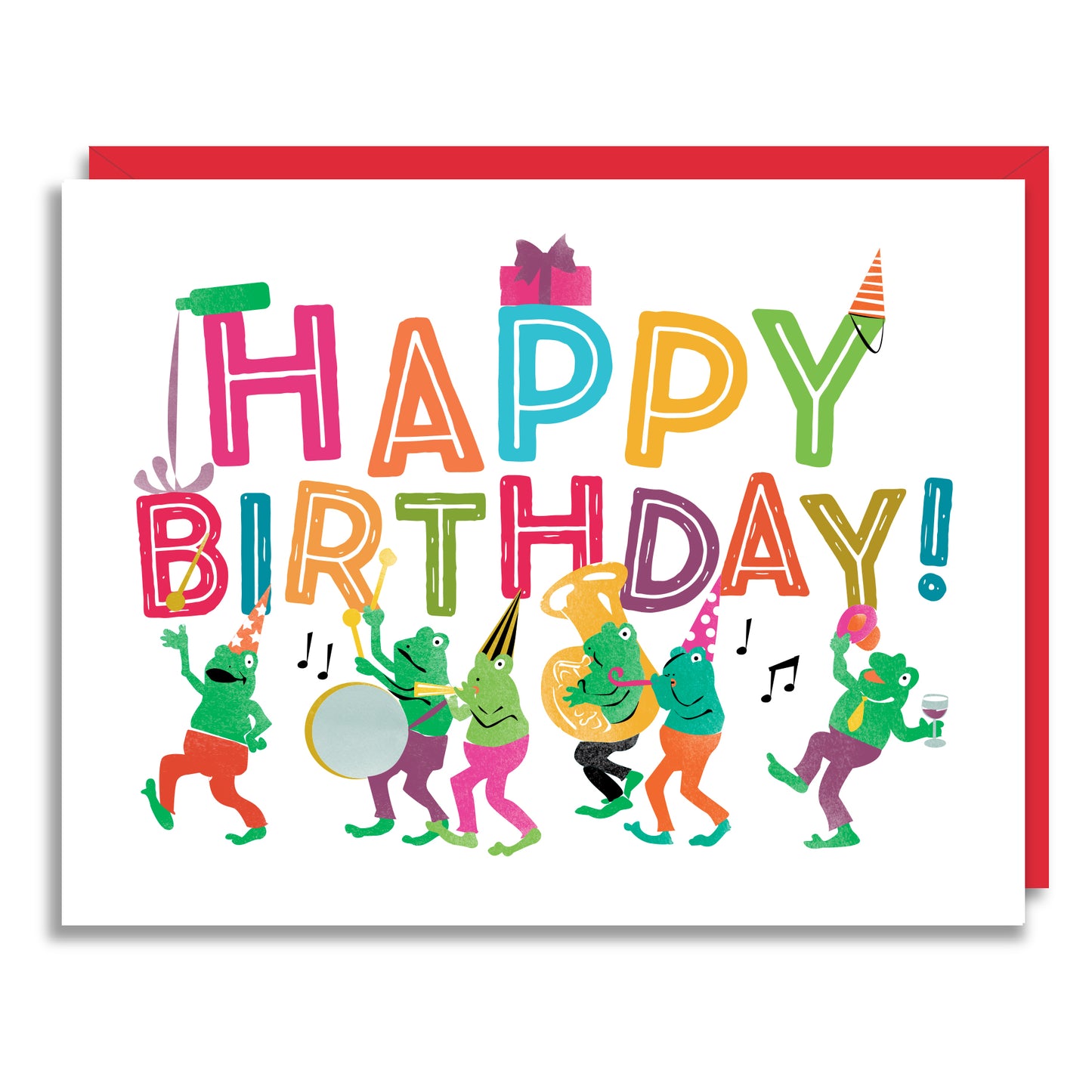 Happy Birthday Frogs Marching Band Card