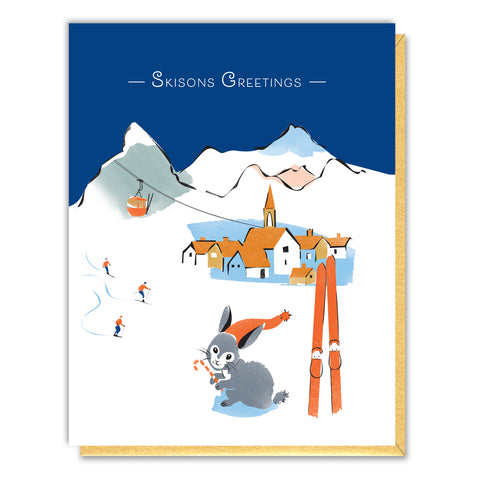 Skison's Greetings Snow Bunny Card