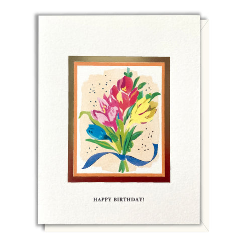 Crocus Bouquet Birthday - Foil Card