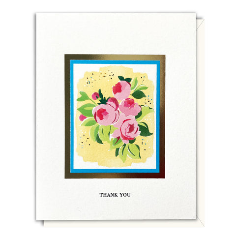 Peonies Thank You - Foil Card