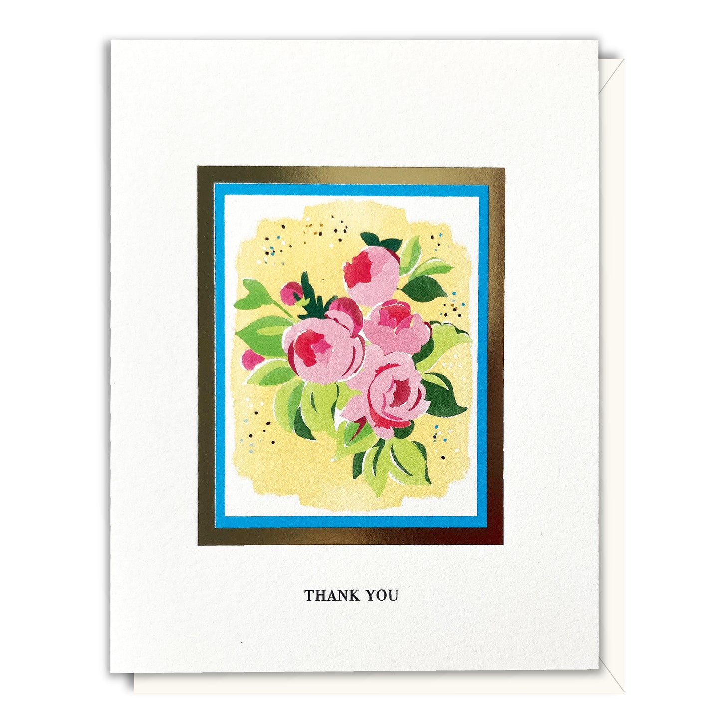 Peonies Thank You - Foil Card
