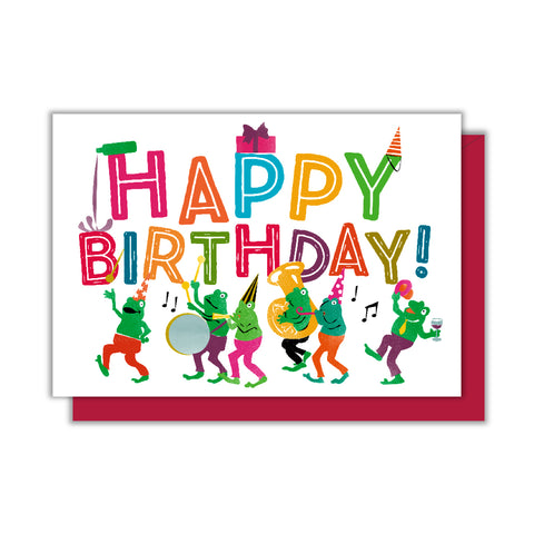 Frog Parade Birthday Enclosure Card