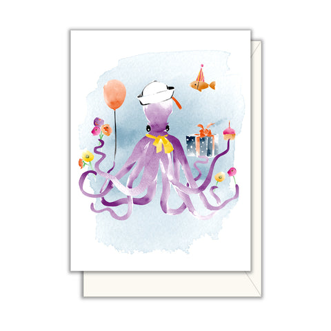 Octopus Birthday Enclosure  Card
