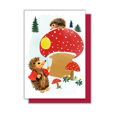 Hedgehogs Enclosure Birthday Card