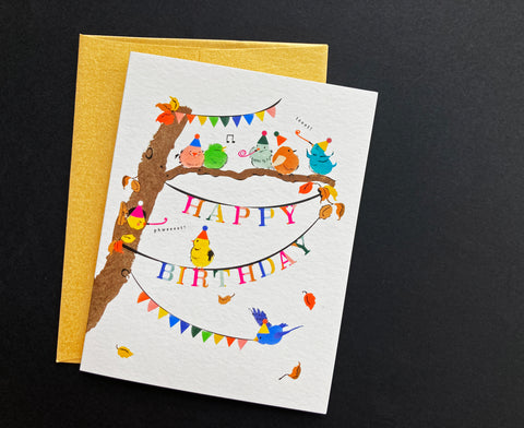 Birthday Party Birds Card