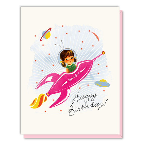 Rocket Girl Birthday Card