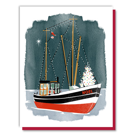 Noel Fishing Boat Card