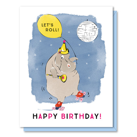 Disco Hippo Birthday Card