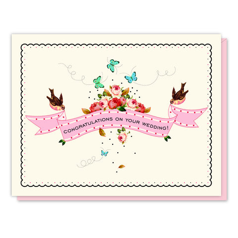 Wedding Floral Banner Card
