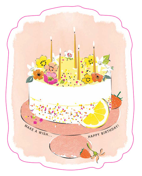 Lemon Cake Birthday Die Cut Sticker