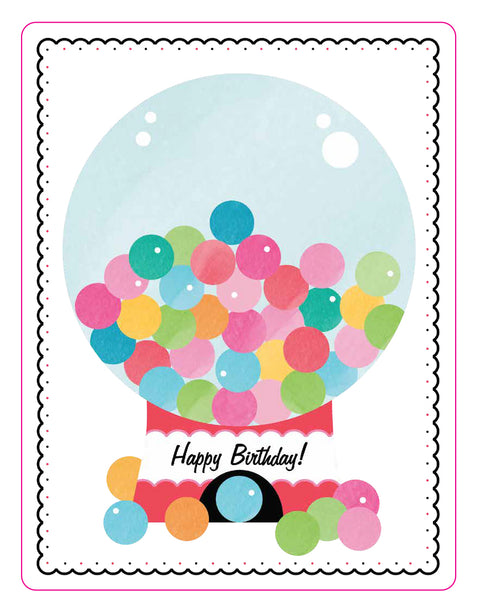 Gum Balls Birthday Die Cut Sticker