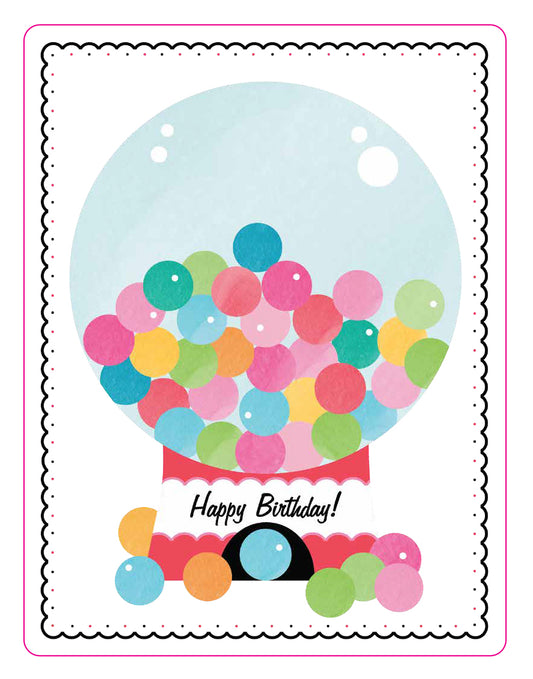 Gum Balls Birthday Die Cut Sticker